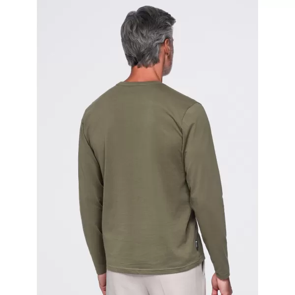  Мъжка тениска OMBRE OM-LSBL-0142 ТЪМНА МАСЛИНА 
