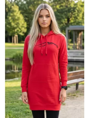 Дамски удължен суичър ALTISPORT ALW001419 ЧЕРВЕНО
