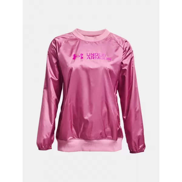  Дамски суичър UNDER ARMOUR RECOVER STORM WOVEN SHINE CREW 1364012-680 РОЗОВО 