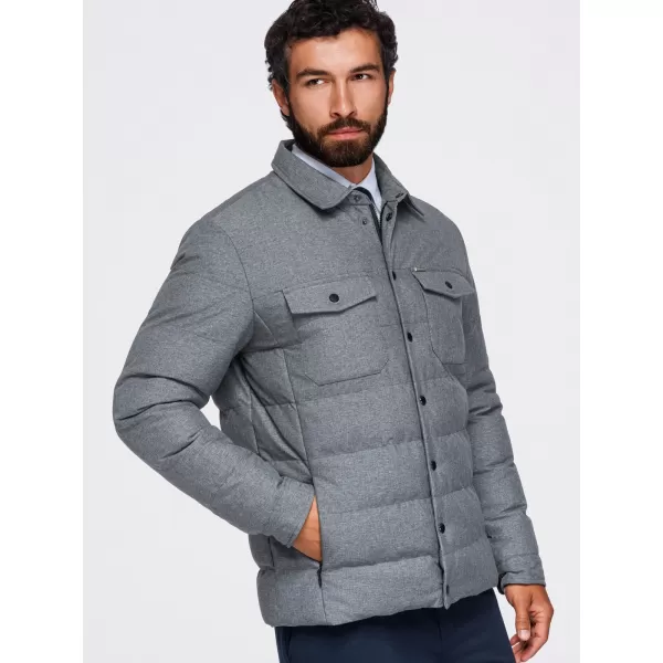 Мъжко ватирано яке OMBRE OM-JALP-0256 СИВ МЕЛАНЖ 