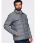 Мъжко ватирано яке OMBRE OM-JALP-0256 СИВ МЕЛАНЖ