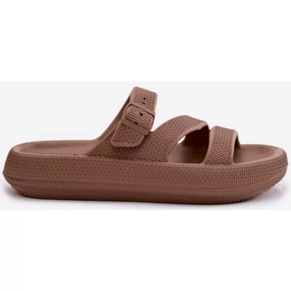  Дамски чехли BIG STAR SHOES 42155-19 КАФЯВО/БЕЖОВО 