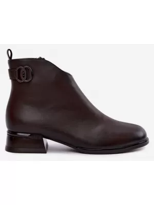 Дамски боти до глезена VINCEZA 58692 ШОКОЛАД