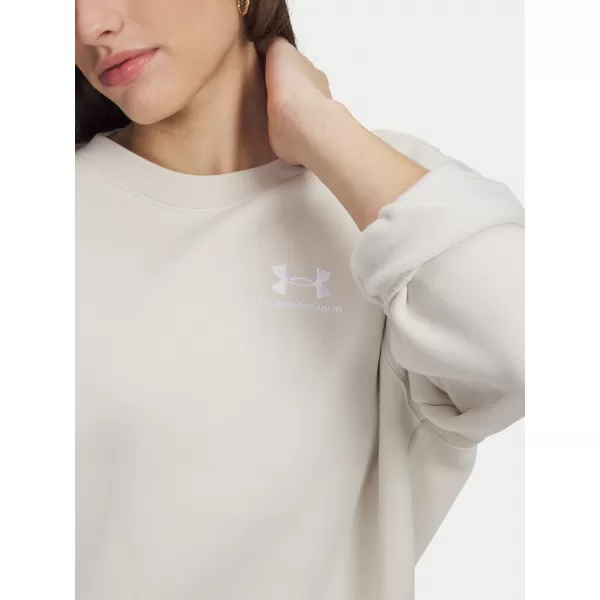  Дамски суичър UNDER ARMOUR ICON FLEECE OS CREW 1379475-110 БЯЛО 