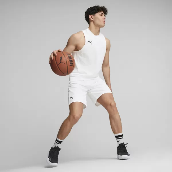  Мъжки шорти PUMA HOOPS TEAM PRACTICE SHORT 676641-02 БЯЛА ПУМА 