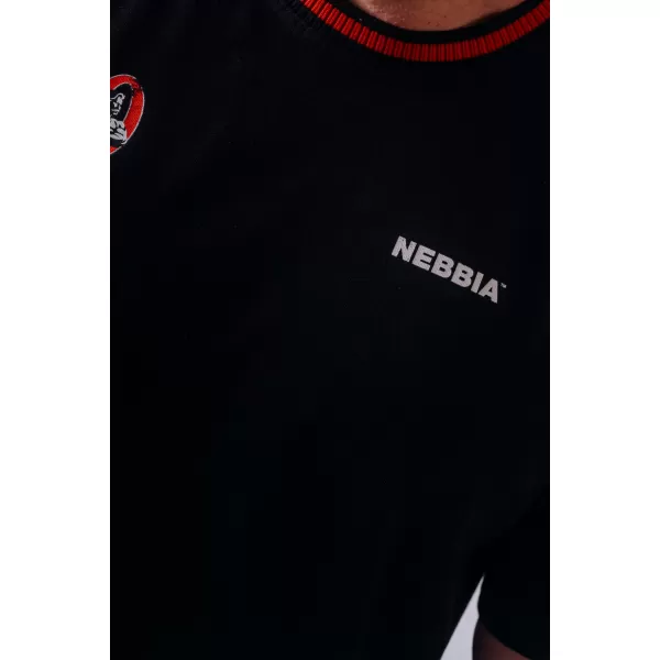  Мъжки тениски NEBBIA OLYMPIA MUSCLE COVER 942 ЧЕРЕН 