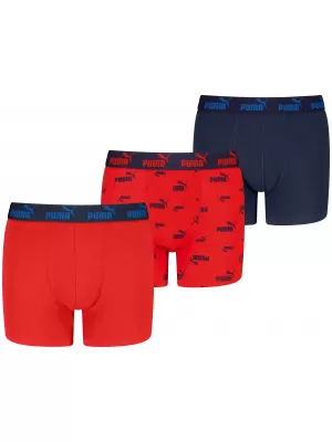 Детски боксерки PUMA ELEMENTS BOYS LOGO PRINT BOXERS 3P 93896803 ЧЕРВЕНО/МОРСКО СИНЬО