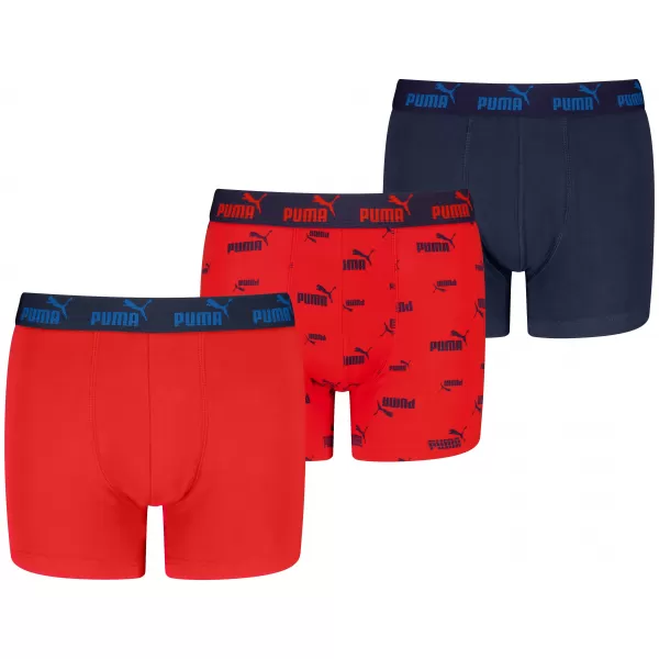 Детски боксерки PUMA ELEMENTS BOYS LOGO PRINT BOXERS 3P 93896803 ЧЕРВЕНО/МОРСКО СИНЬО 