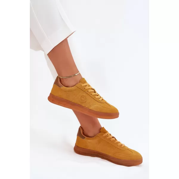  Дамски кецове BIG STAR SHOES RR274846 ЖЪЛТО/ЗЛАТНО 