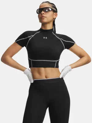 Дамска тениска UNDER ARMOUR HEATGEAR ELITE CROP MCK SS 6014710-008 ЧЕРЕН