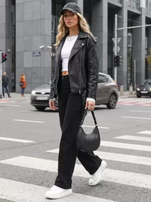 Дамски панталон DSTREET UY3094 ЧЕРЕН