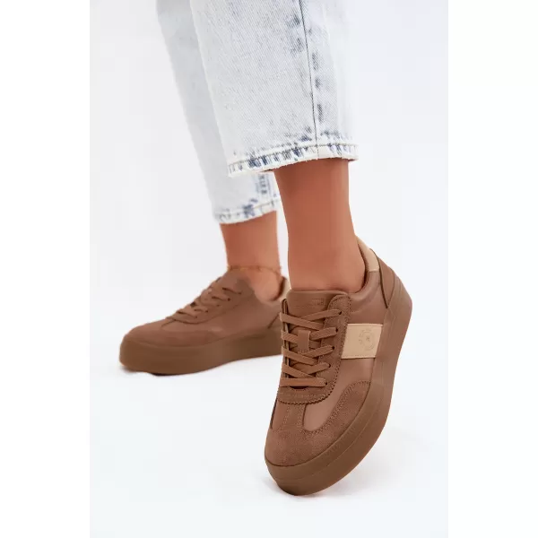  Дамски кецове BIG STAR SHOES UU274015 КАФЯВО/БЕЖОВО 