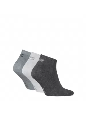 Чорапи PUMA UNISEX SNEAKER PLAIN 3P 93862416 АНТРАЦИТ/Л МЕЛ СИВО/М МЕЛ СИВО