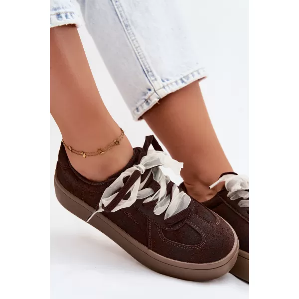 Дамски кецове BIG STAR SHOES UU274004 КАФЯВО 