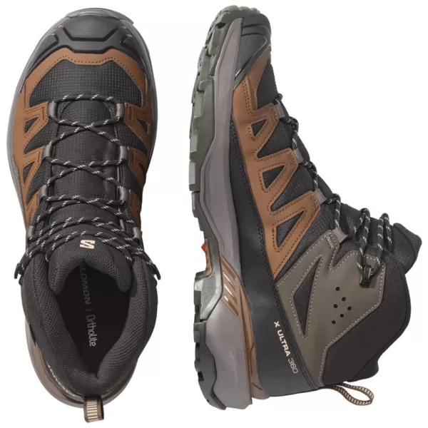  Мъжки обувки SALOMON X ULTRA 360 MID GORE-TEX L45473200 ЧЕРНА/ТЪМНА ЧАЙКА СИВА/ТЪМНА ЗЕМЯ 