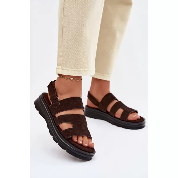  Дамски сандали BIG STAR SHOES TT274483 КАФЯВО/БЕЖОВО 