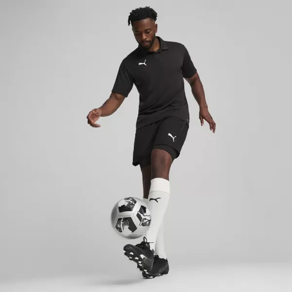  Мъжка тениска с яка PUMA TEAMGOAL POLO 658771-03 ПУМА ЧЕРНО/БЯЛО/ТЪМНО СИВО 