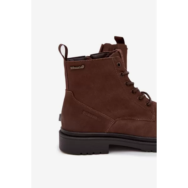  Мъжки боти до глезена BIG STAR SHOES OO174149 КАФЯВО/БЕЖОВО 