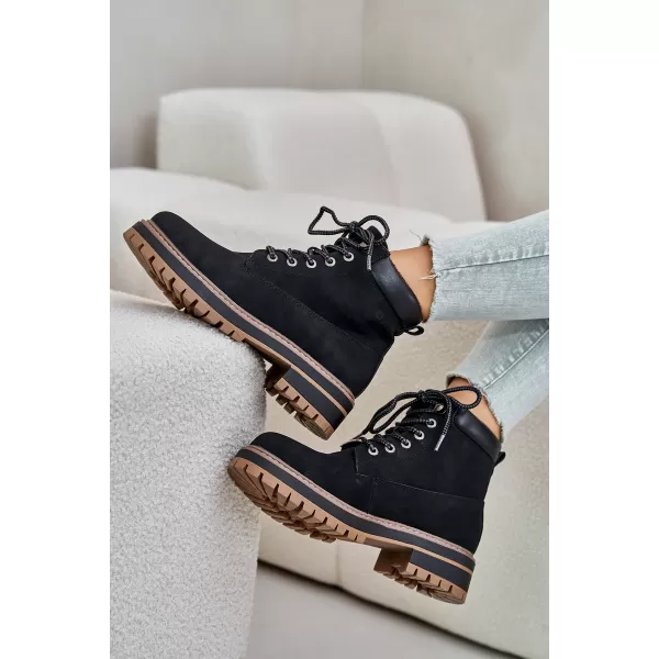  Дамски боти до глезена BIG STAR SHOES OO274A290 ЧЕРЕН 