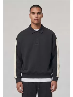 Мъжка тениска с яка URBAN CLASSICS TB8595-00007 ЧЕРЕН