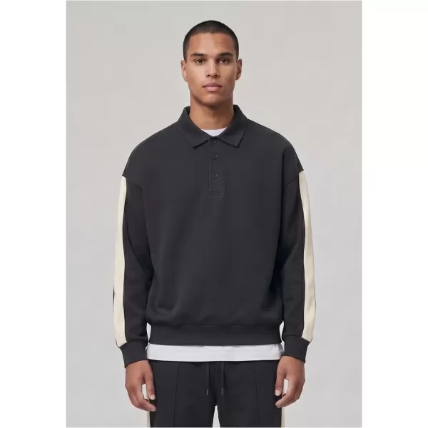  Мъжка тениска с яка URBAN CLASSICS TB8595-00007 ЧЕРЕН 