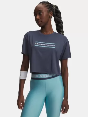 Дамска тениска UNDER ARMOUR TECH BRANDED CROP SS 6009987-044 СИВО