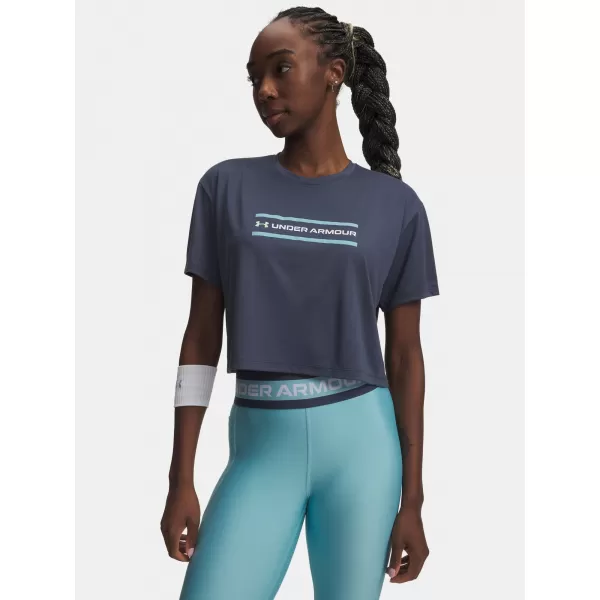  Дамска тениска UNDER ARMOUR TECH BRANDED CROP SS 6009987-044 СИВО 