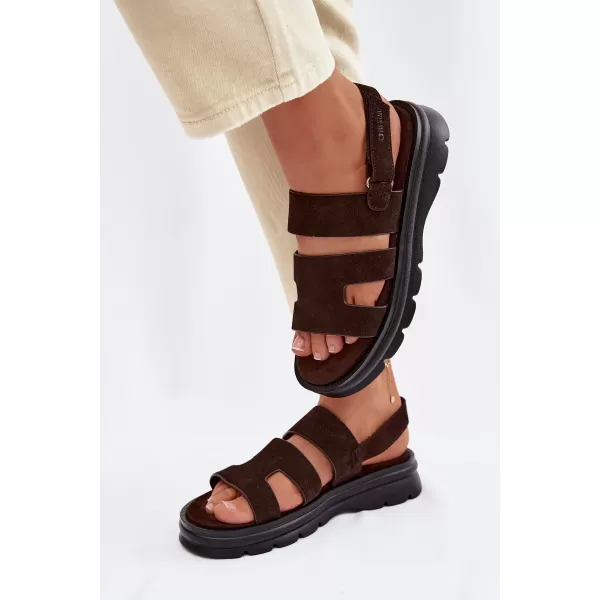  Дамски сандали BIG STAR SHOES TT274483 КАФЯВО/БЕЖОВО 