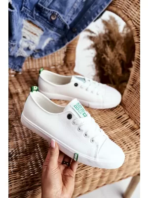 Дамски кецове BIG STAR SHOES GG274006 БЯЛО/ЗЕЛЕНО