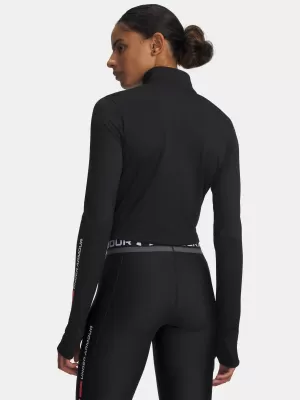 Дамска тениска UNDER ARMOUR TECH BRANDED 1/2 ZIP 6009988-001 ЧЕРЕН