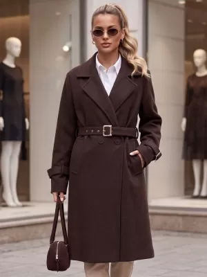 Дамско палто DSTREET NY0794 КАФЯВО
