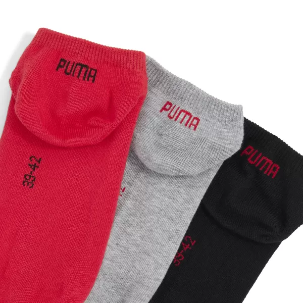  Чорапи PUMA UNISEX SNEAKER PLAIN 3P 93862401 ЧЕРНО/ЧЕРВЕНО 