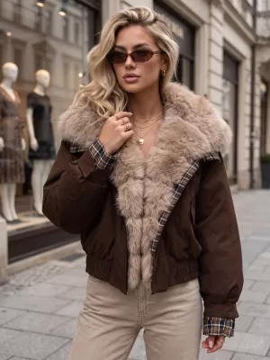 Дамско яке DSTREET TY5839 КАФЯВО