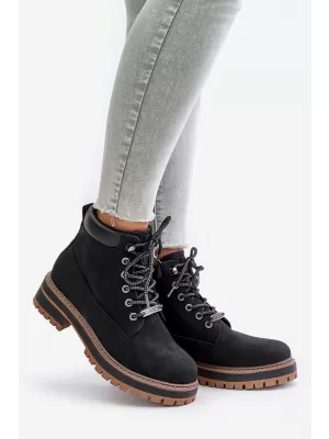 Дамски боти до глезена BIG STAR SHOES OO274A290 ЧЕРЕН