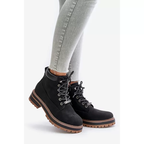  Дамски боти до глезена BIG STAR SHOES OO274A290 ЧЕРЕН 