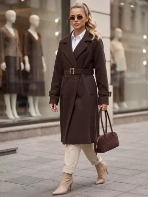 Дамско палто DSTREET NY0794 КАФЯВО