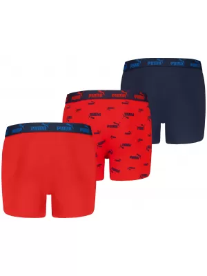 Детски боксерки PUMA ELEMENTS BOYS LOGO PRINT BOXERS 3P 93896803 ЧЕРВЕНО/МОРСКО СИНЬО