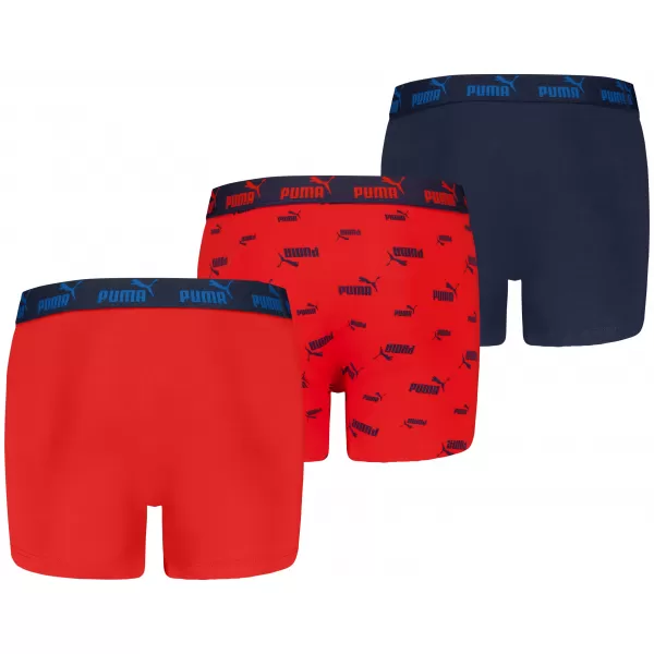  Детски боксерки PUMA ELEMENTS BOYS LOGO PRINT BOXERS 3P 93896803 ЧЕРВЕНО/МОРСКО СИНЬО 