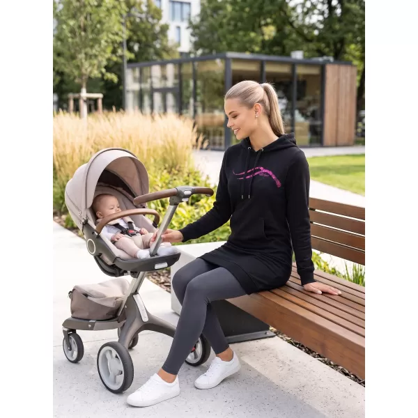  Дамски удължен суичър ALTISPORT ALW001419 ЧЕРНО РОЗОВО 
