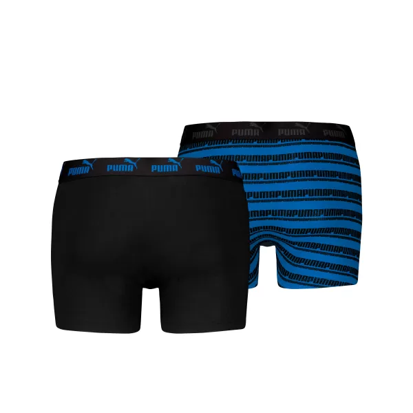  Мъжки боксерки PUMA ELEMENTS MEN STRIPED BOXERS 2P 93884203 ЧЕРНО/СИНЬО 