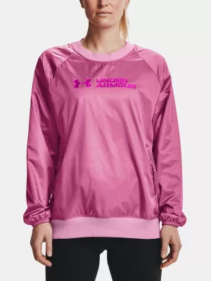 Дамски суичър UNDER ARMOUR RECOVER STORM WOVEN SHINE CREW 1364012-680 РОЗОВО