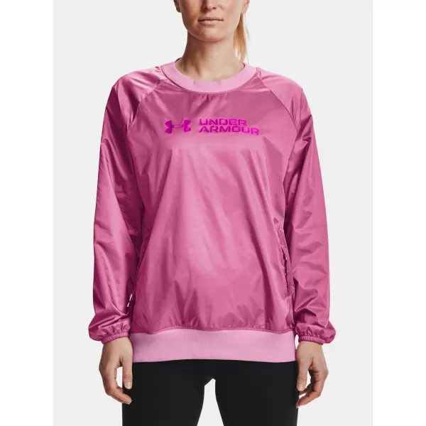  Дамски суичър UNDER ARMOUR RECOVER STORM WOVEN SHINE CREW 1364012-680 РОЗОВО 