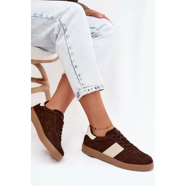  Дамски кецове BIG STAR SHOES UU274008 КАФЯВО/БЕЖОВО 
