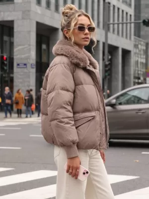 Дамско яке DSTREET TY5820 КАФЯВО