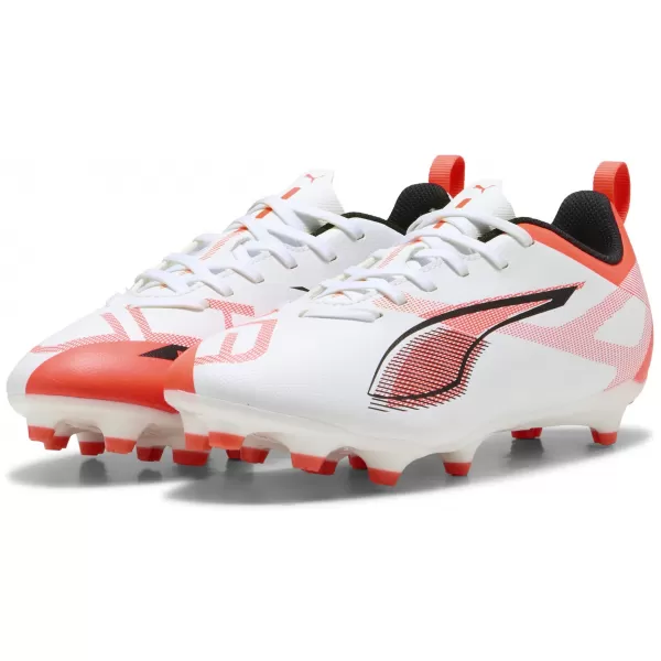  Детски футболни обувки PUMA ULTRA 5 PLAY FG/AG JR 108170-01 БЯЛО/ЧЕРНО/СВЕТЕЩО ЧЕРВЕНО 