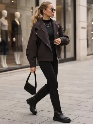 Дамско яке DSTREET TY6034 КАФЯВО