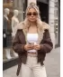 Дамско яке DSTREET TY5701 КАФЯВО