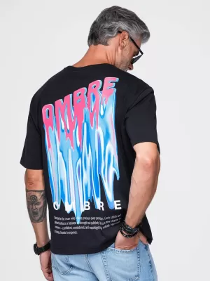 Мъжка тениска OMBRE OM-TSPT-0283 ЧЕРЕН