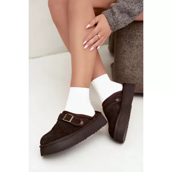  Дамски чехли BIG STAR SHOES UU274697 КАФЯВО/БЕЖОВО 