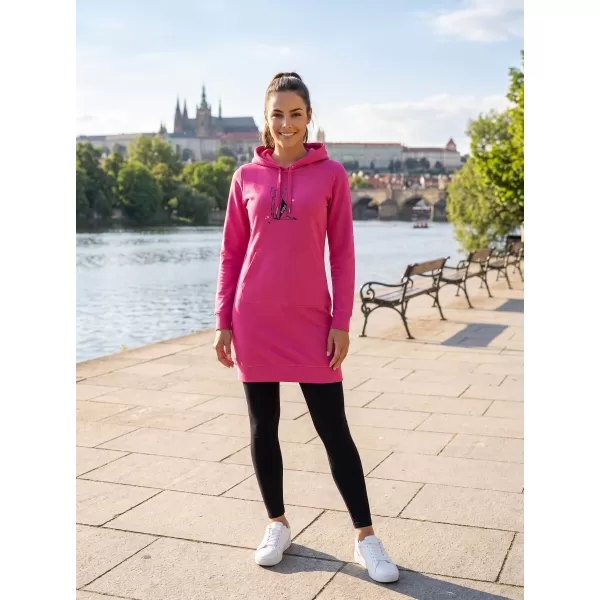  Дамски удължен суичър ALTISPORT ALW091419 МАГЕНТА 